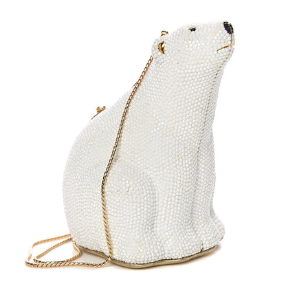 Judith Leiber Swarovski Crystal Polar Bear Minaudiere Clutch White 1 of 18