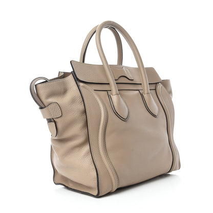 Celine Drummed Calfskin Mini Luggage Dune 3 of 19