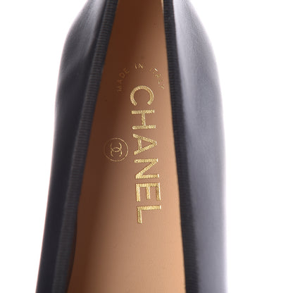 Chanel Lambskin Patent Cap Toe Ballerina Flats 41 Black 7 of 9