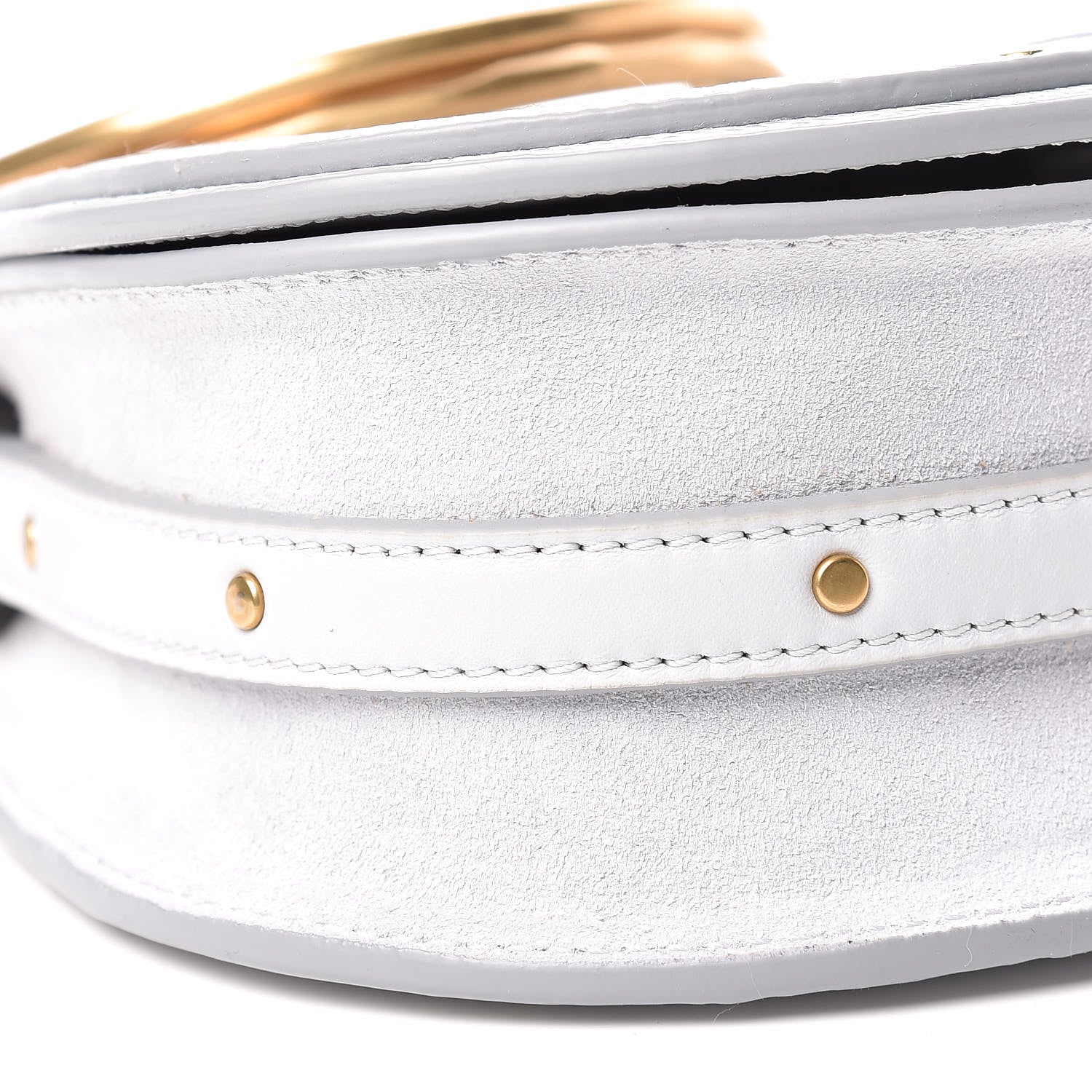 Chloe Calfskin Suede Lizard Embossed Small Nile Bracelet Bag Light Cloud 8 of 9