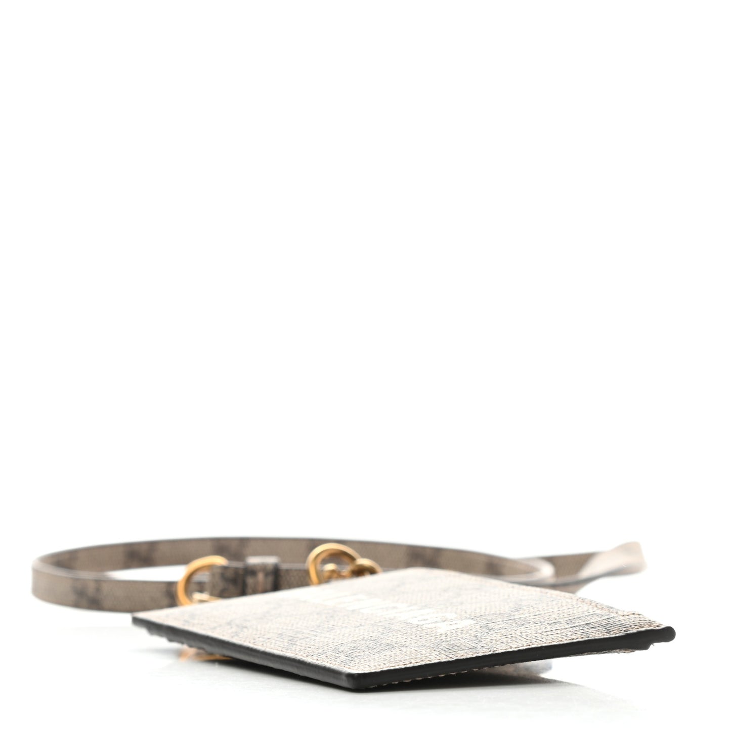 X BALENCIAGA GG Supreme Monogram Logo Card Case With Strap Beige Ebony
