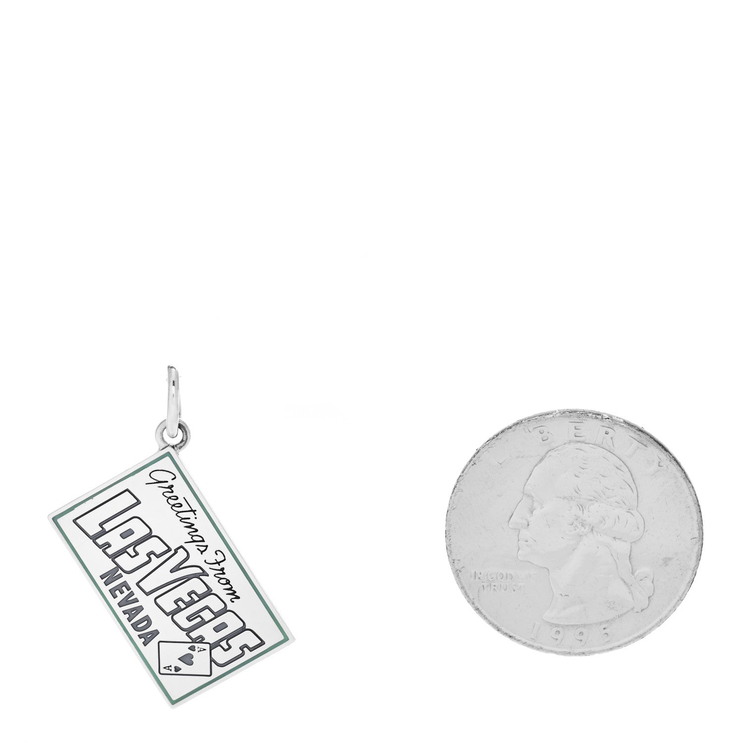 Tiffany Sterling Silver Enamel Las Vegas Postcard Charm Blue 2 of 4
