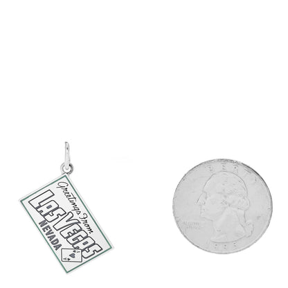 Tiffany Sterling Silver Enamel Las Vegas Postcard Charm Blue 2 of 4