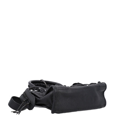 Balenciaga Shiny Goatskin Matte Black Metallic Edge Hardware Mini City Black 3 of 8