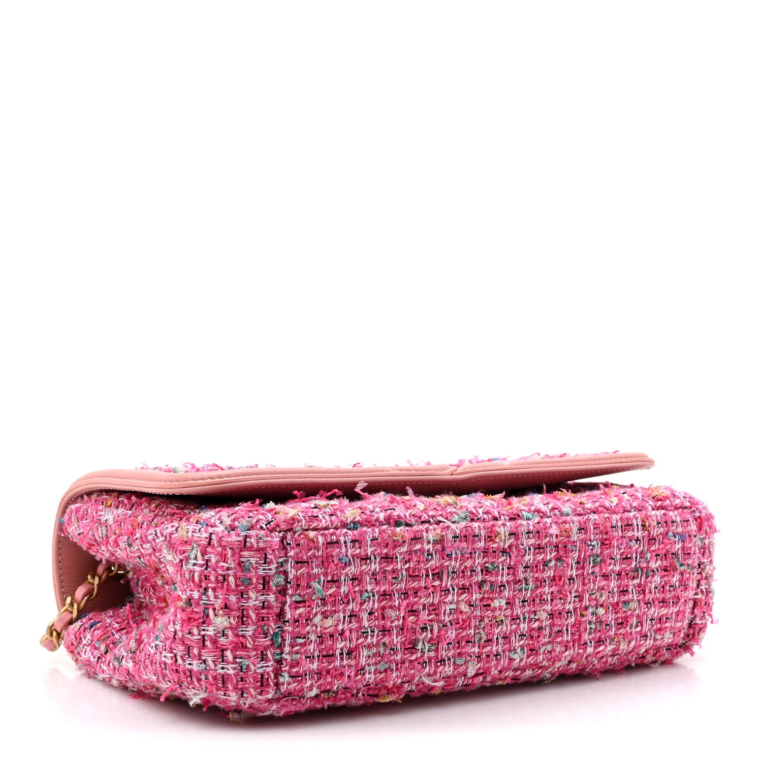 Chanel Tweed Lambskin Quilted Small CC Filigree Flap Pink 4 of 11