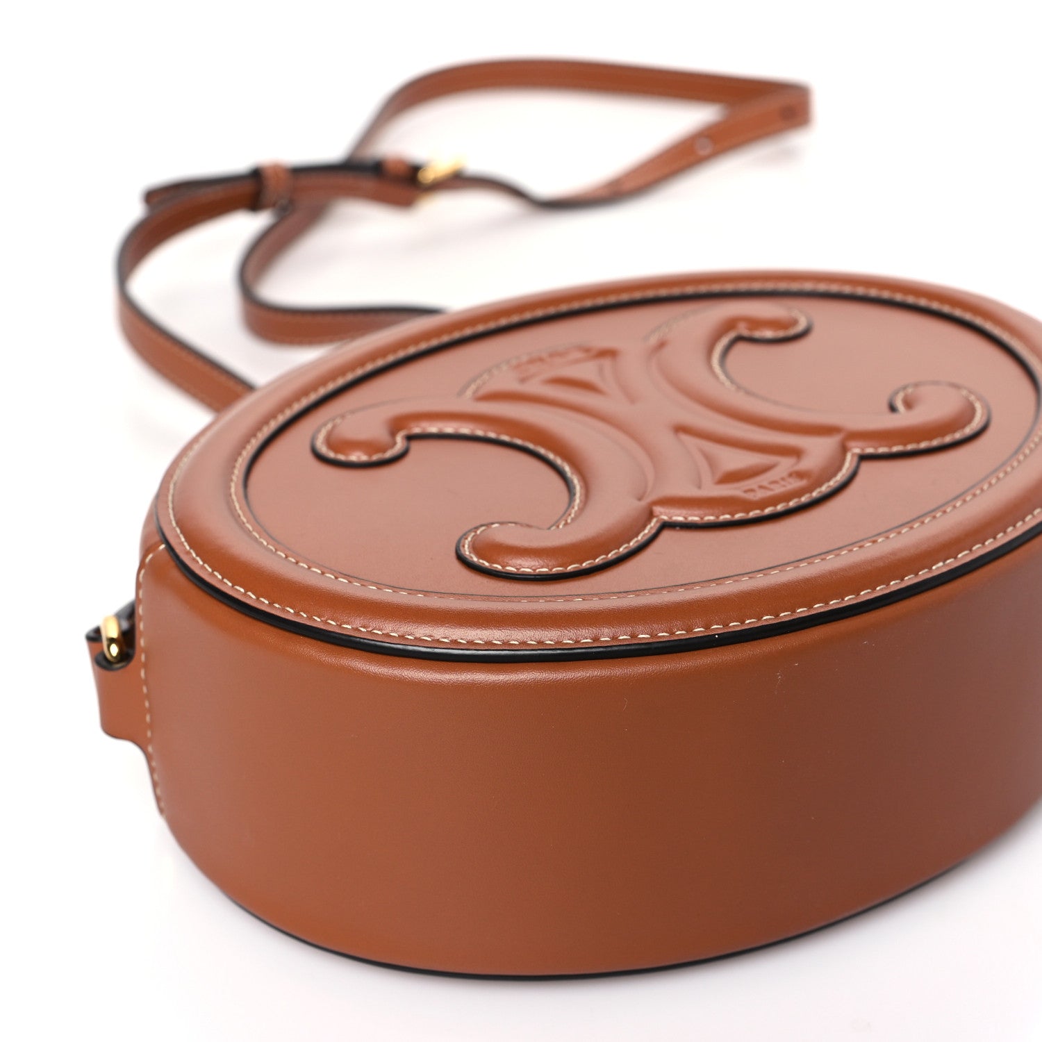 Celine Smooth Calfskin Cuir Triomphe Oval Bag Tan 7 of 8