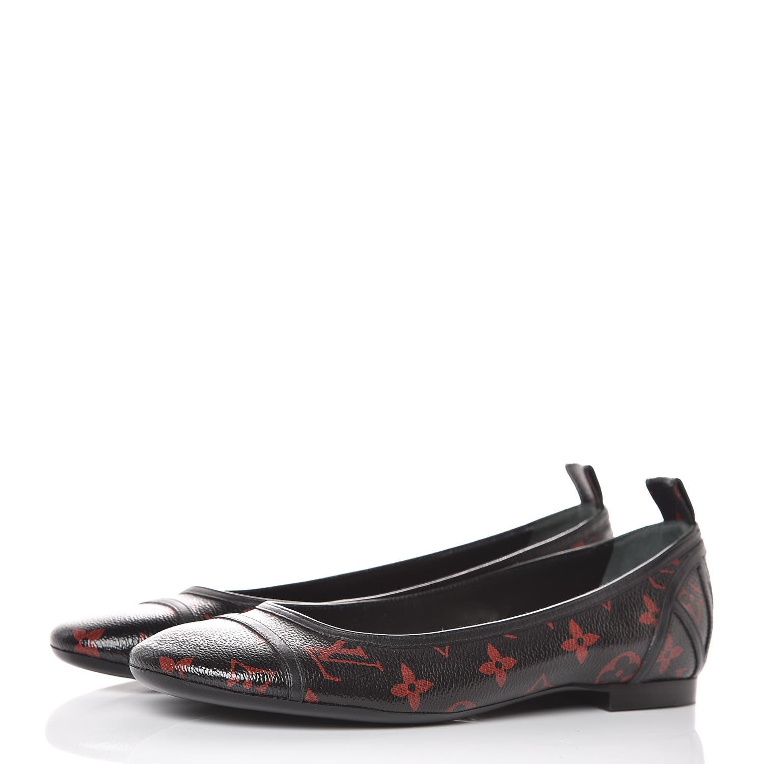 Louis Vuitton Monogram Infrarouge New Revival Ballerina Flats 38.5 Black 3 of 9