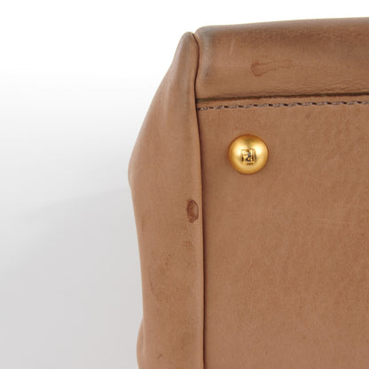 Fendi Saddle Calfskin Large Peekaboo Iconic Satchel Argilla Grigio 6 of 14