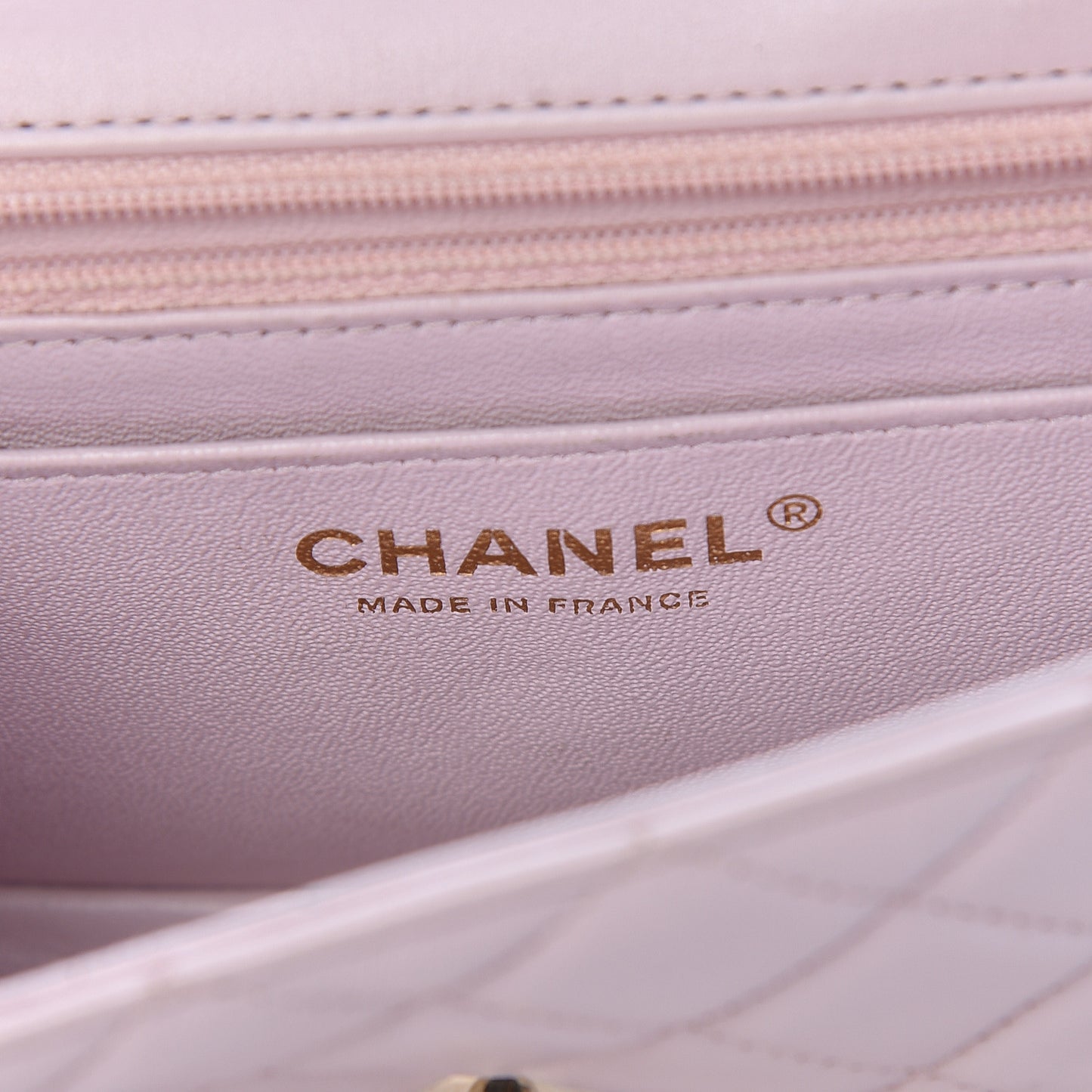 Lambskin Quilted Mini Rectangular Flap Light Pink