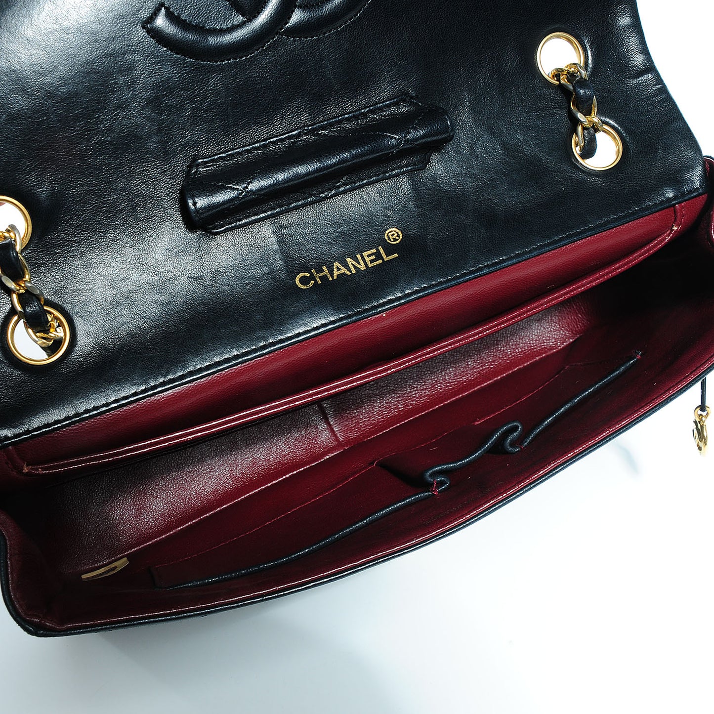 Lambskin Quilted Medium Single Flap Black