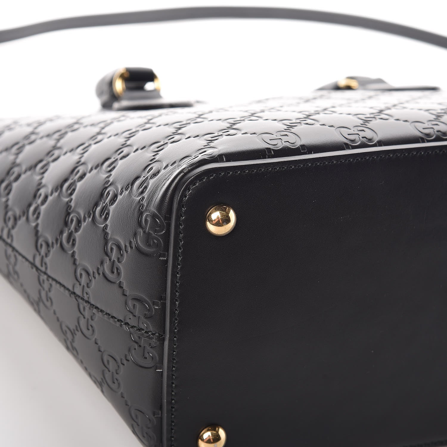 Gucci Guccissima Small Zippered Bucket Tote Black 12 of 16