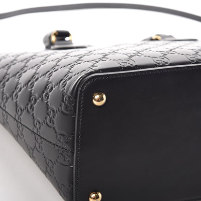 Gucci Guccissima Small Zippered Bucket Tote Black 12 of 16