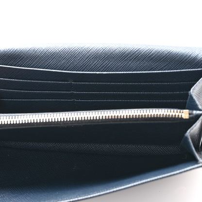 Prada Saffiano Metal Continental Flap Travel Wallet Baltico 5 of 9