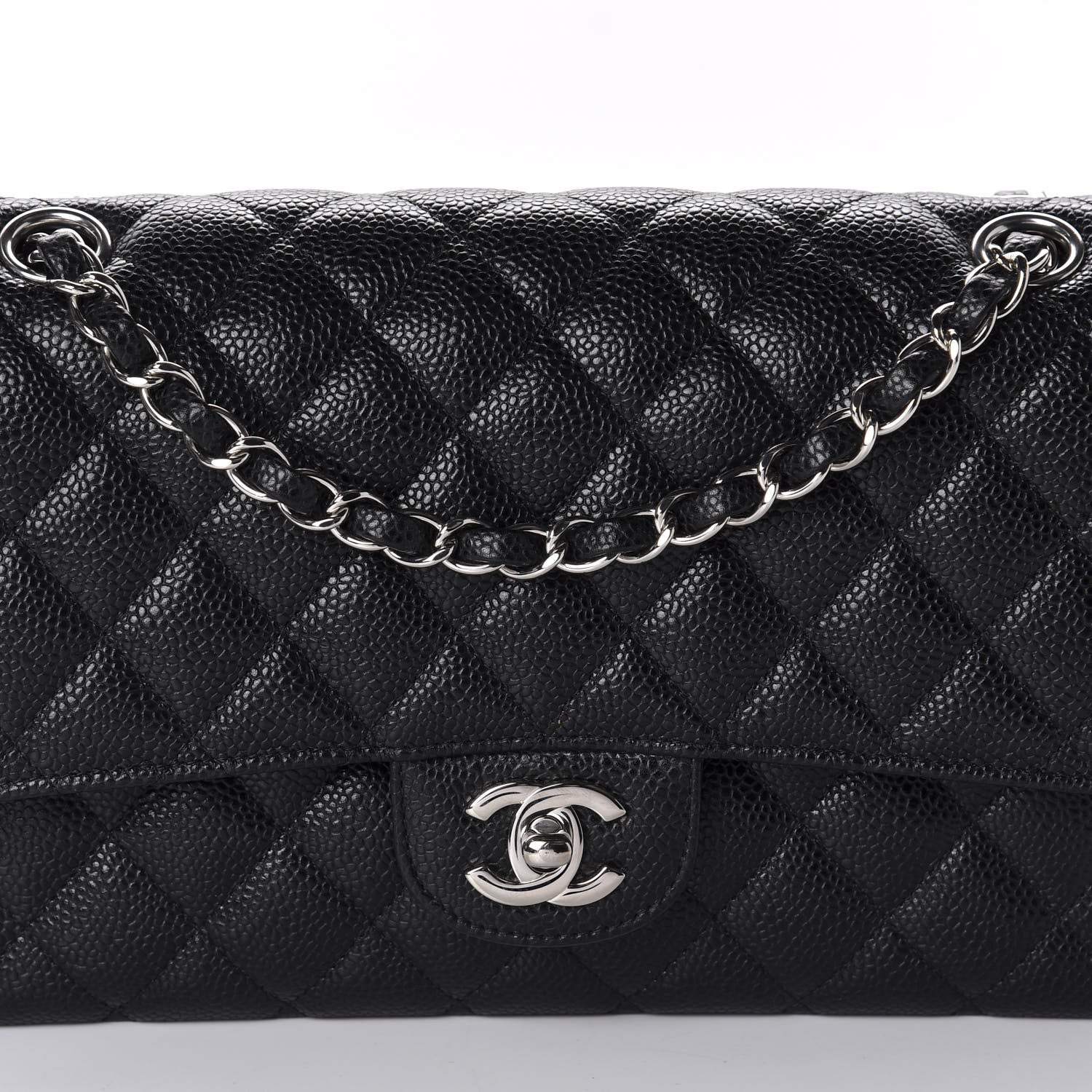 Chanel Caviar Quilted Medium Double Flap Black 9 of 10
