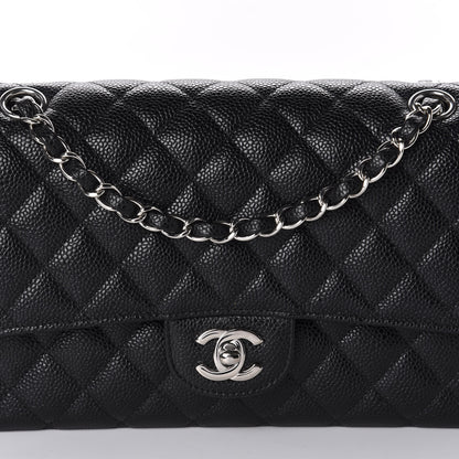 Chanel Caviar Quilted Medium Double Flap Black 9 of 10
