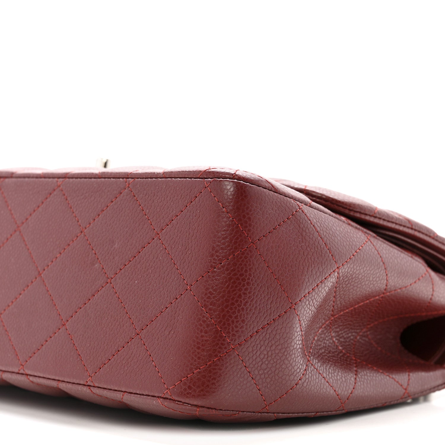 Chanel Caviar Quilted Jumbo Double Flap Dark Red 10 of 12