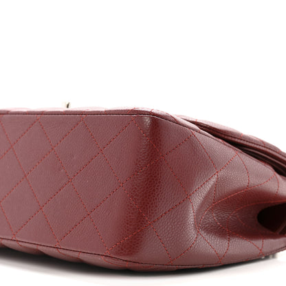 Chanel Caviar Quilted Jumbo Double Flap Dark Red 10 of 12