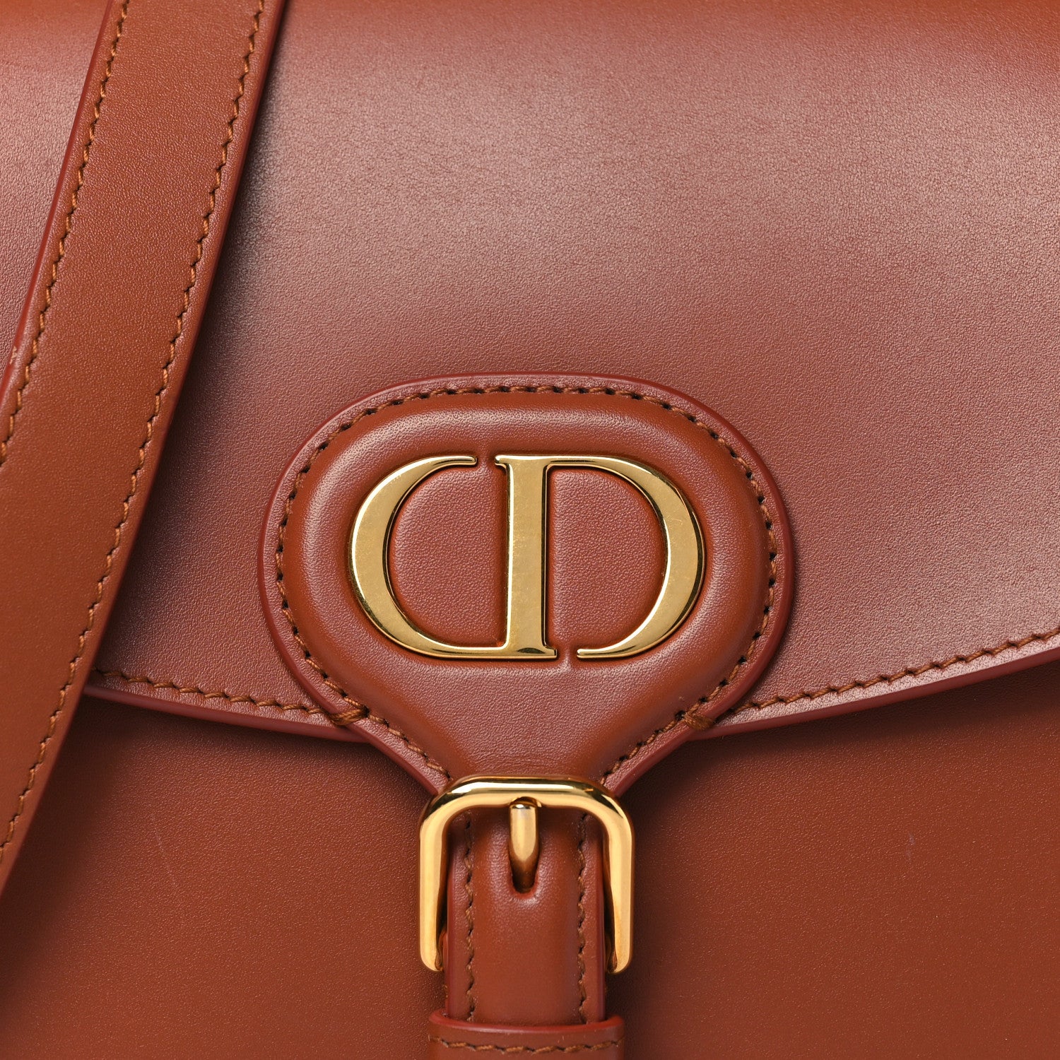Christian Dior Box Calfskin Medium Bobby Flap Dark Tan 7 of 10