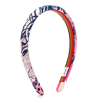 Hermes Silk Twill Jungle Love Rainbow Elsa Headband Rose 4 of 6