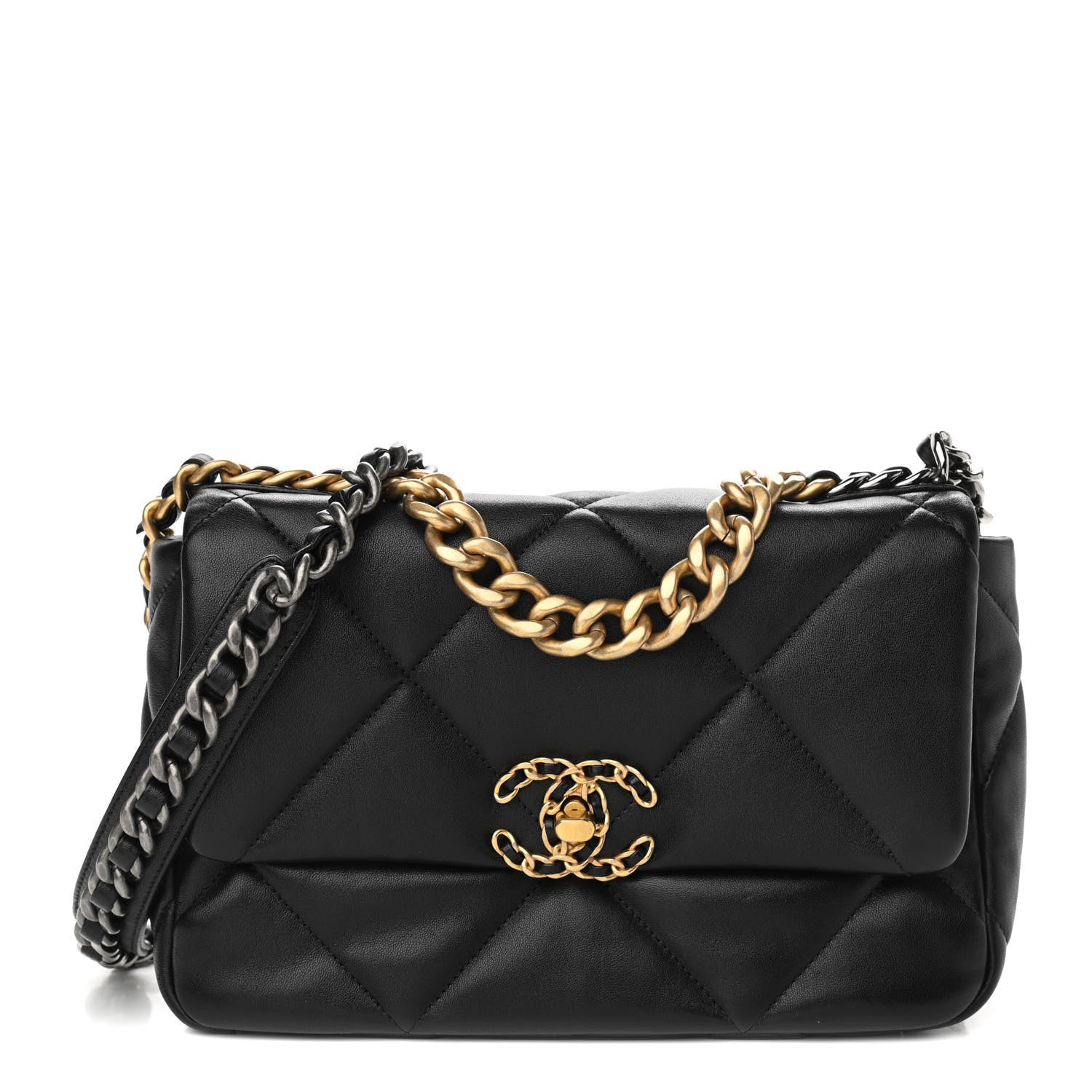 Chanel Lambskin Quilted Medium Chanel 19 Flap Black 1 of 11