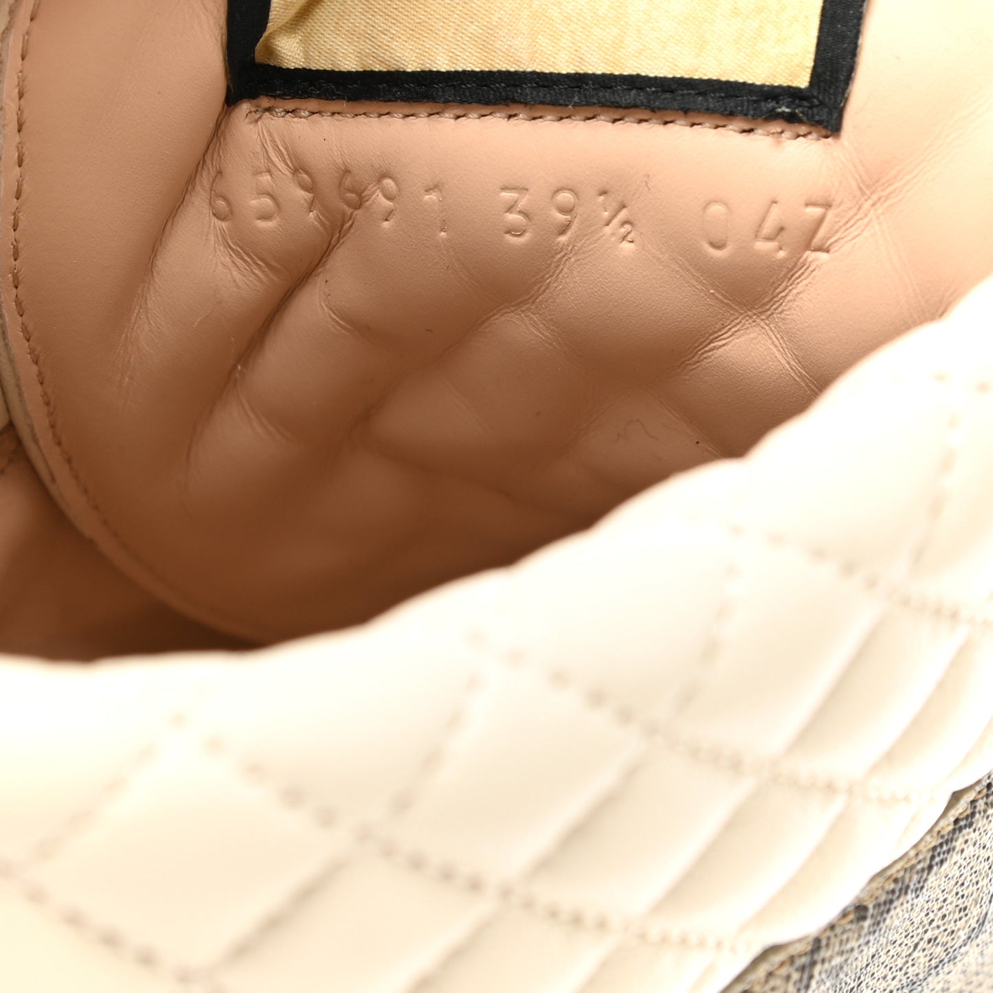 Calfskin GG Supreme Monogram Nappa Quilted Lace Up Ankle Boots 39.5 Mystic White Beige