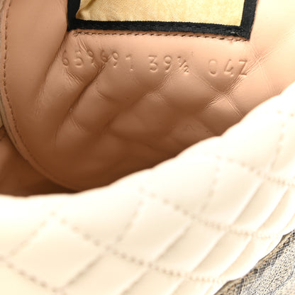 Gucci Calfskin GG Supreme Monogram Nappa Quilted Lace Up Ankle Boots 39.5 Mystic White Beige 8 of 10