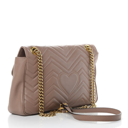 Gucci Calfskin Matelasse Medium GG Marmont Shoulder Bag Porcelain Rose 3 of 19