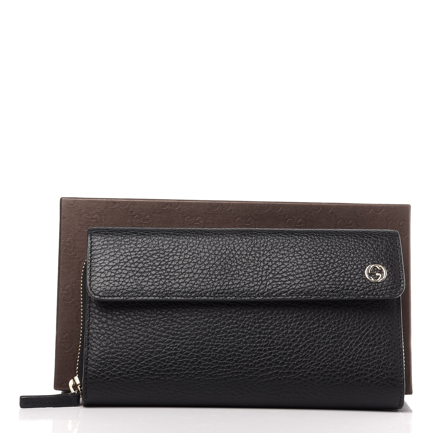 Gucci Dollar Calfskin Interlocking G Continental Wallet Black 9 of 9