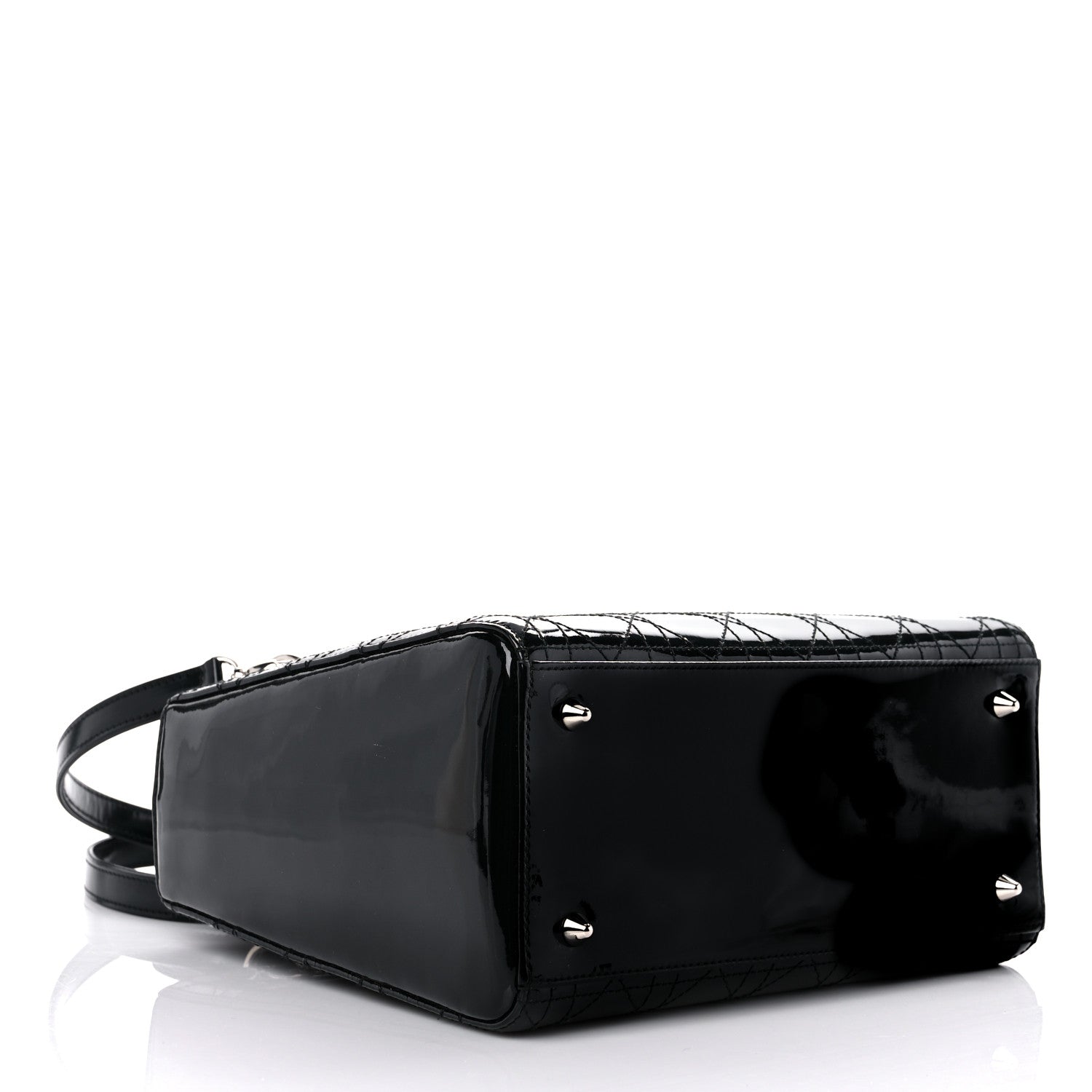 Christian Dior Patent Cannage Stitched Medium Lady Dior Black 4 of 11