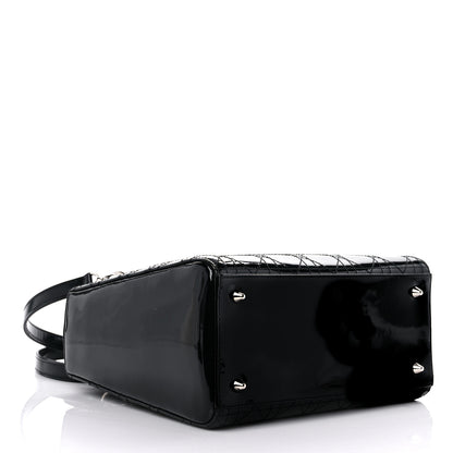 Christian Dior Patent Cannage Stitched Medium Lady Dior Black 4 of 11
