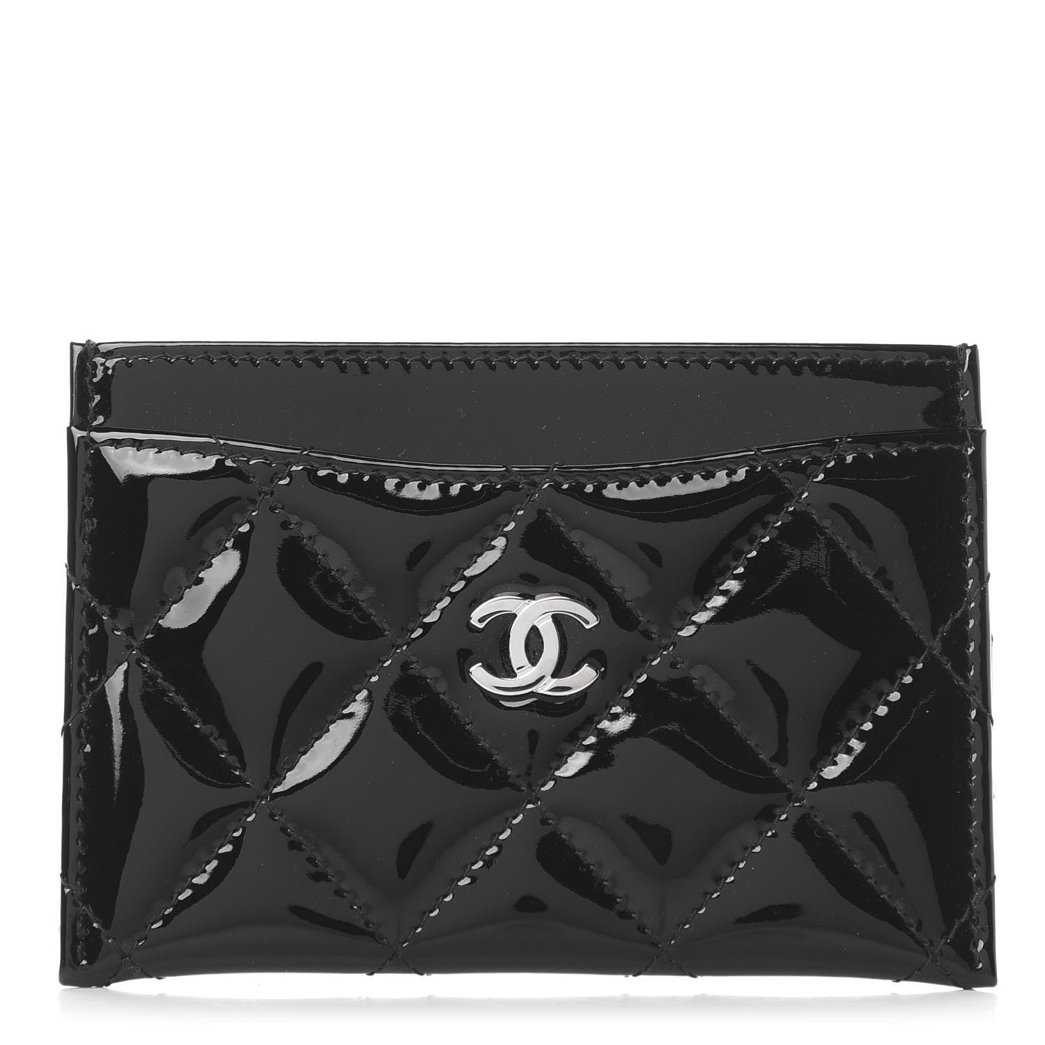 Chanel Patent Calfskin Quilted Card Holder Black 1 of 9