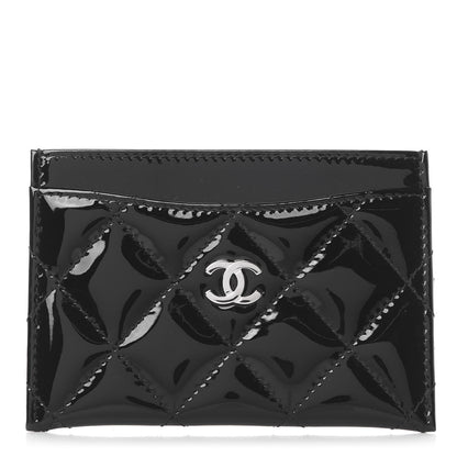 Chanel Patent Calfskin Quilted Card Holder Black 1 of 9