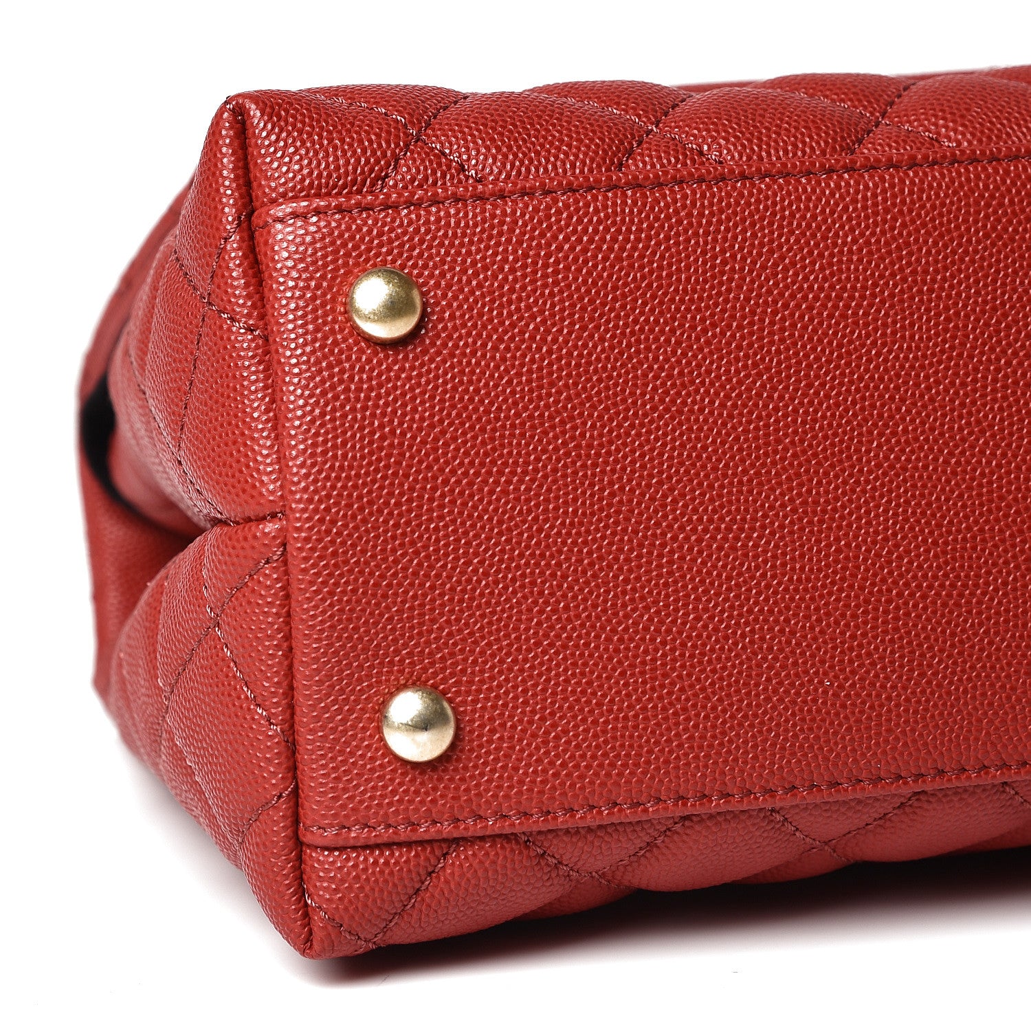 Chanel Caviar Lizard Quilted Small Coco Handle Flap Red 8 of 10