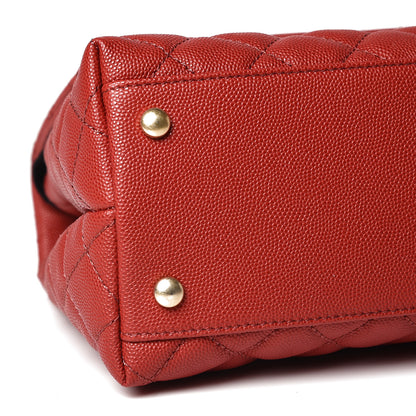 Chanel Caviar Lizard Quilted Small Coco Handle Flap Red 8 of 10