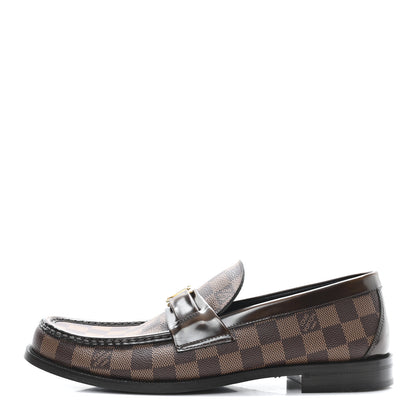 Louis Vuitton Damier Ebene Calfskin Mens Major Loafers 10 1 of 9