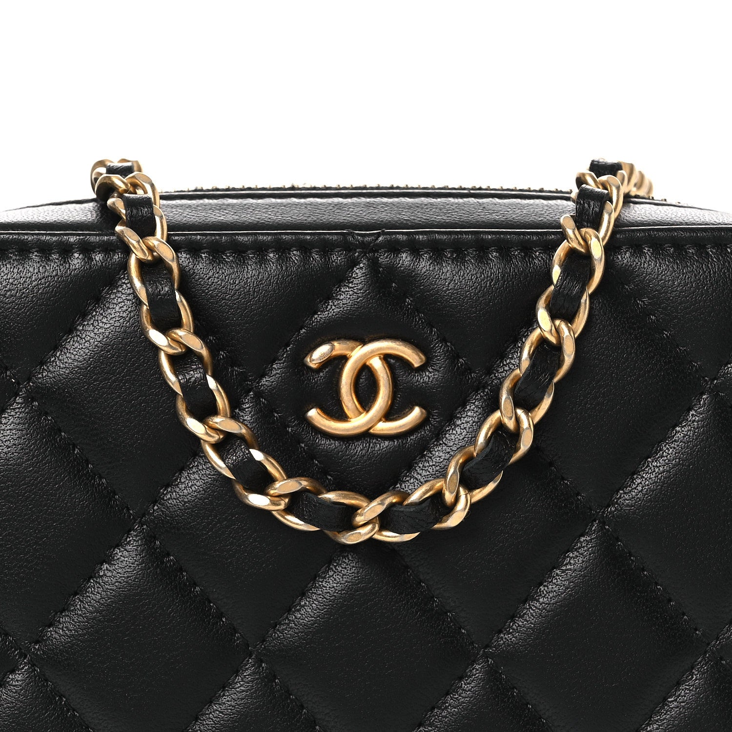 Chanel Lambskin Quilted CC Pearl Crush Camera Case Black 7 of 11