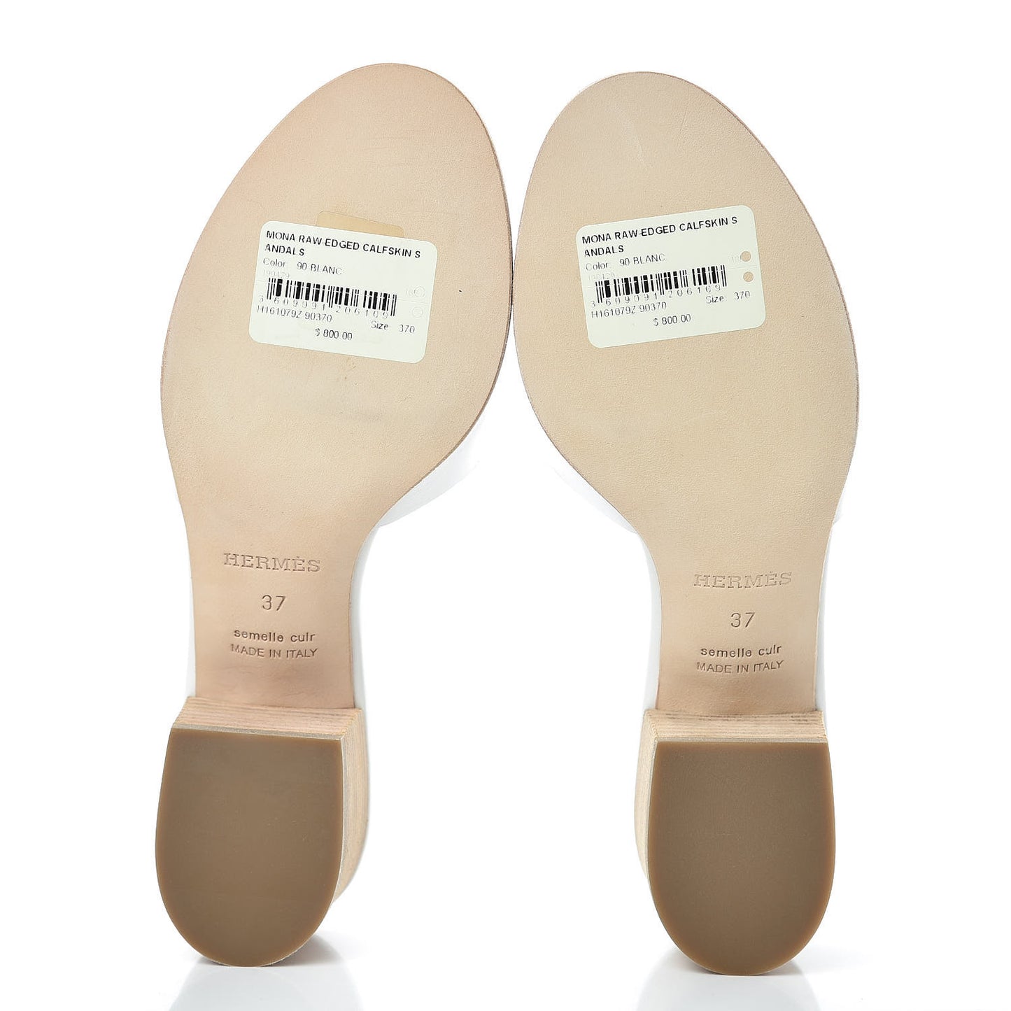Calfskin Mona Sandals 37 White