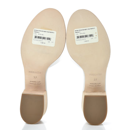 Hermes Calfskin Mona Sandals 37 White 5 of 10