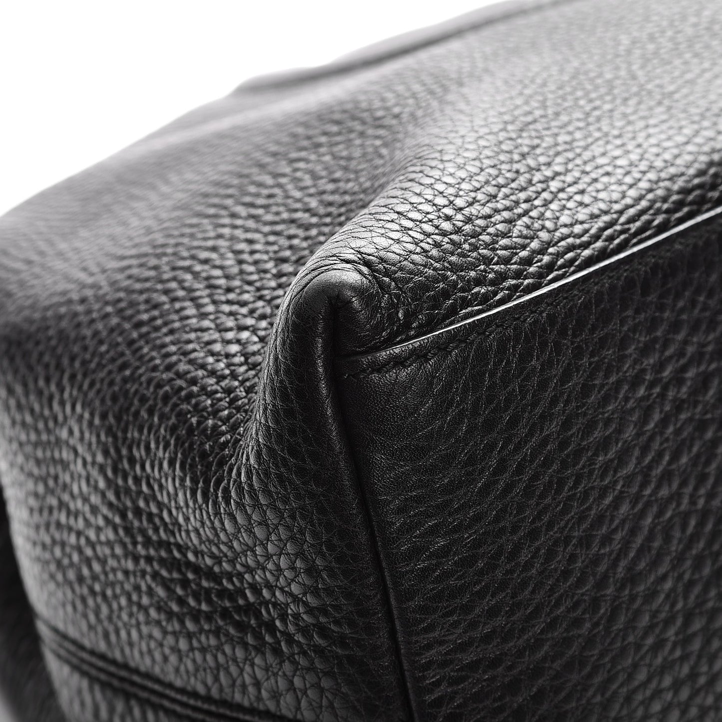 Pebbled Calfskin Medium Soho Chain Shoulder Bag Black