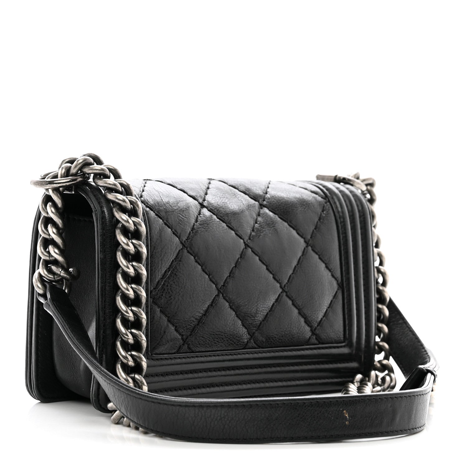 Chanel Calfskin Double Stitch Small Boy Flap Black 3 of 13