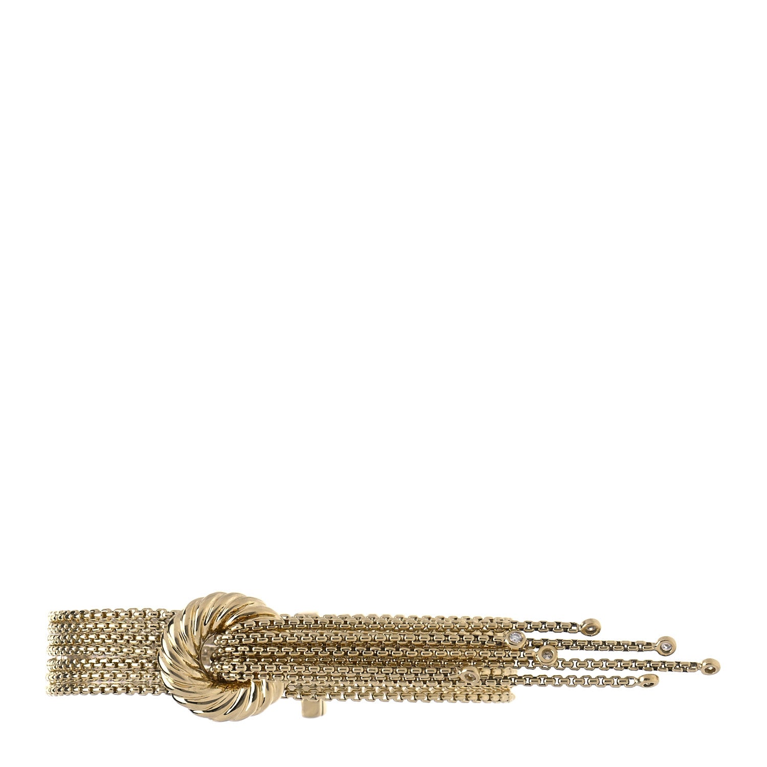 David Yurman 18K Yellow Gold Diamond Multi Box Chain Tassel Bracelet 1 of 7