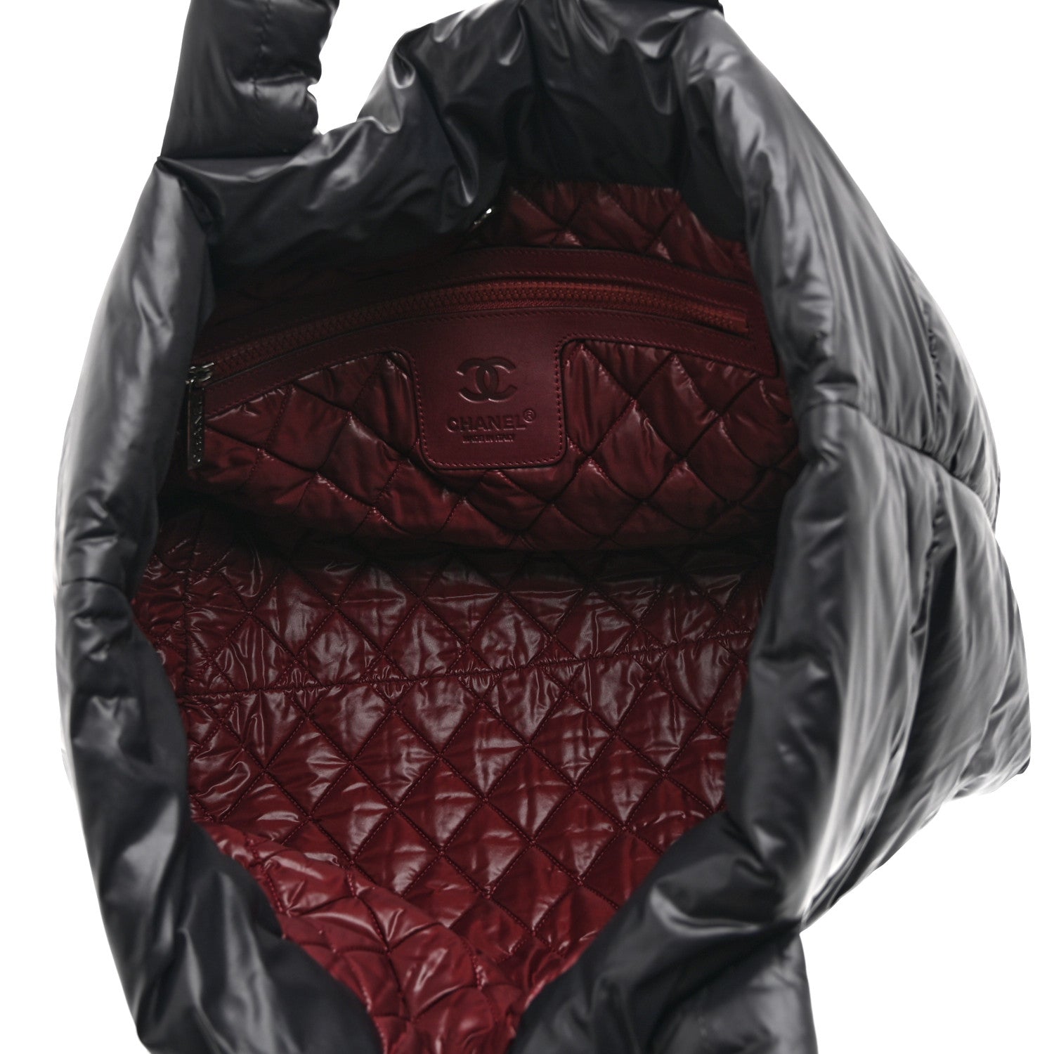 Chanel Nylon Quilted Large Coco Cocoon Reversible Tote Black 5 of 10