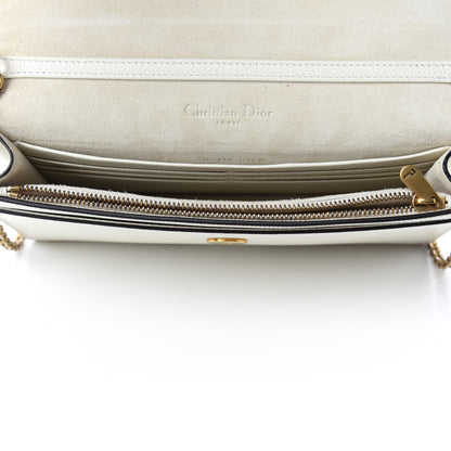 Christian Dior Grained Calfskin Saddle Chain Pouch Off White 5 of 11