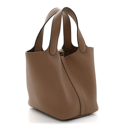 Hermes Taurillon Maurice Picotin Lock 18 PM Beige De Weimar 3 of 11