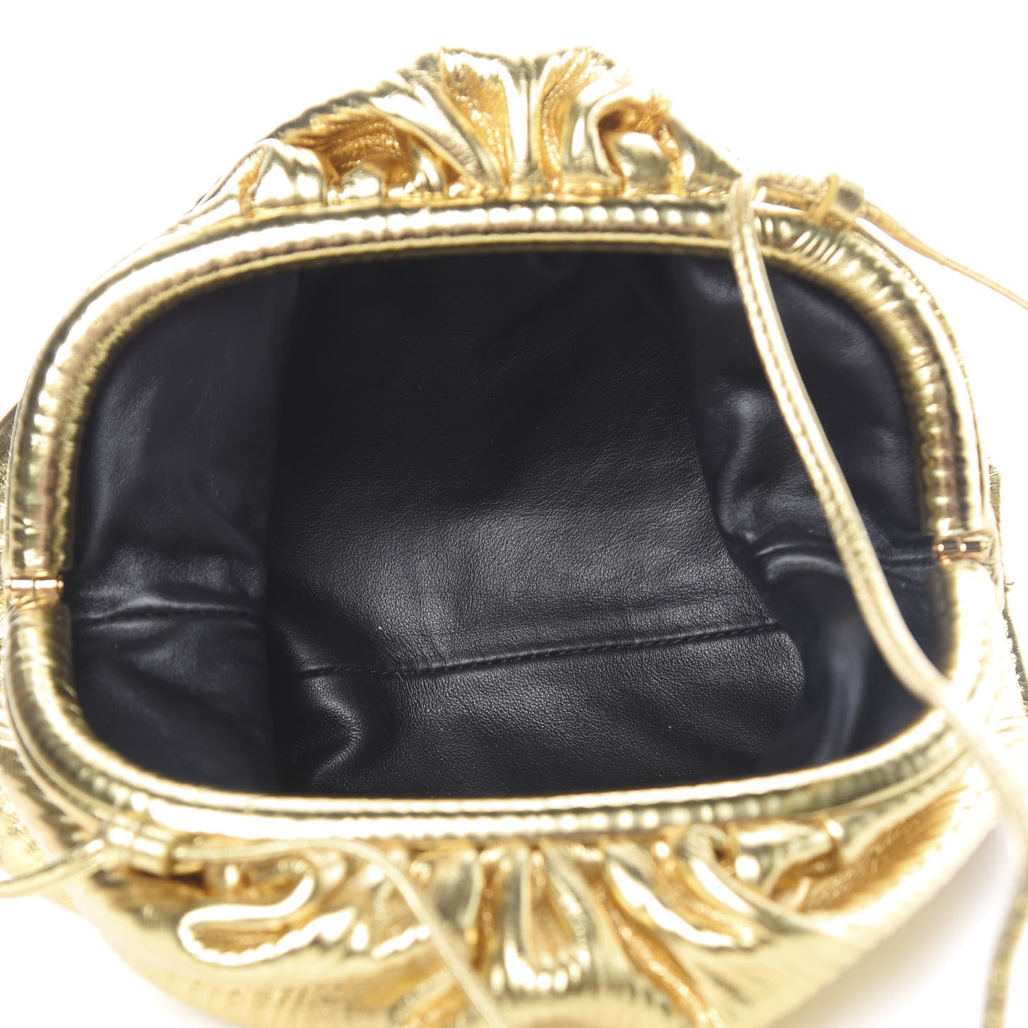 Bottega Veneta Metallic Bark Calfskin The Mini Pouch Gold 5 of 9