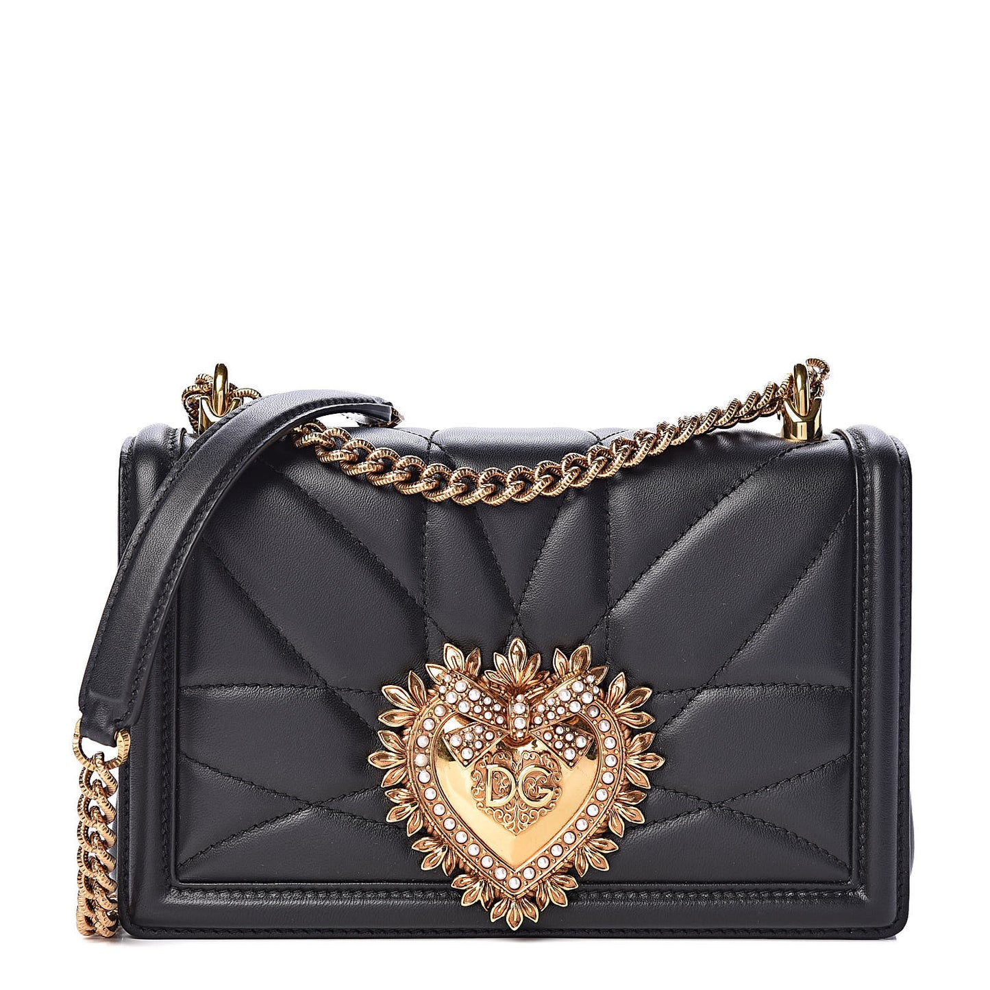 Calfskin Medium Devotion Crossbody Bag Black