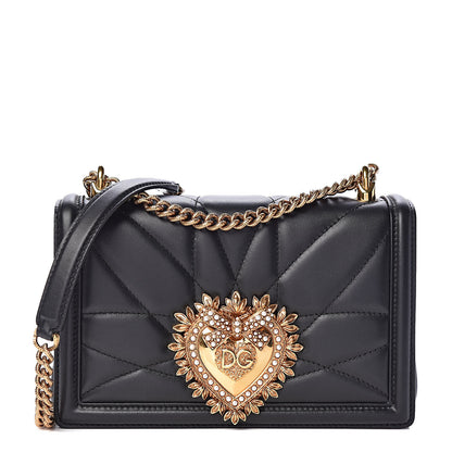 Dolce & Gabbana Calfskin Medium Devotion Crossbody Bag Black 1 of 10