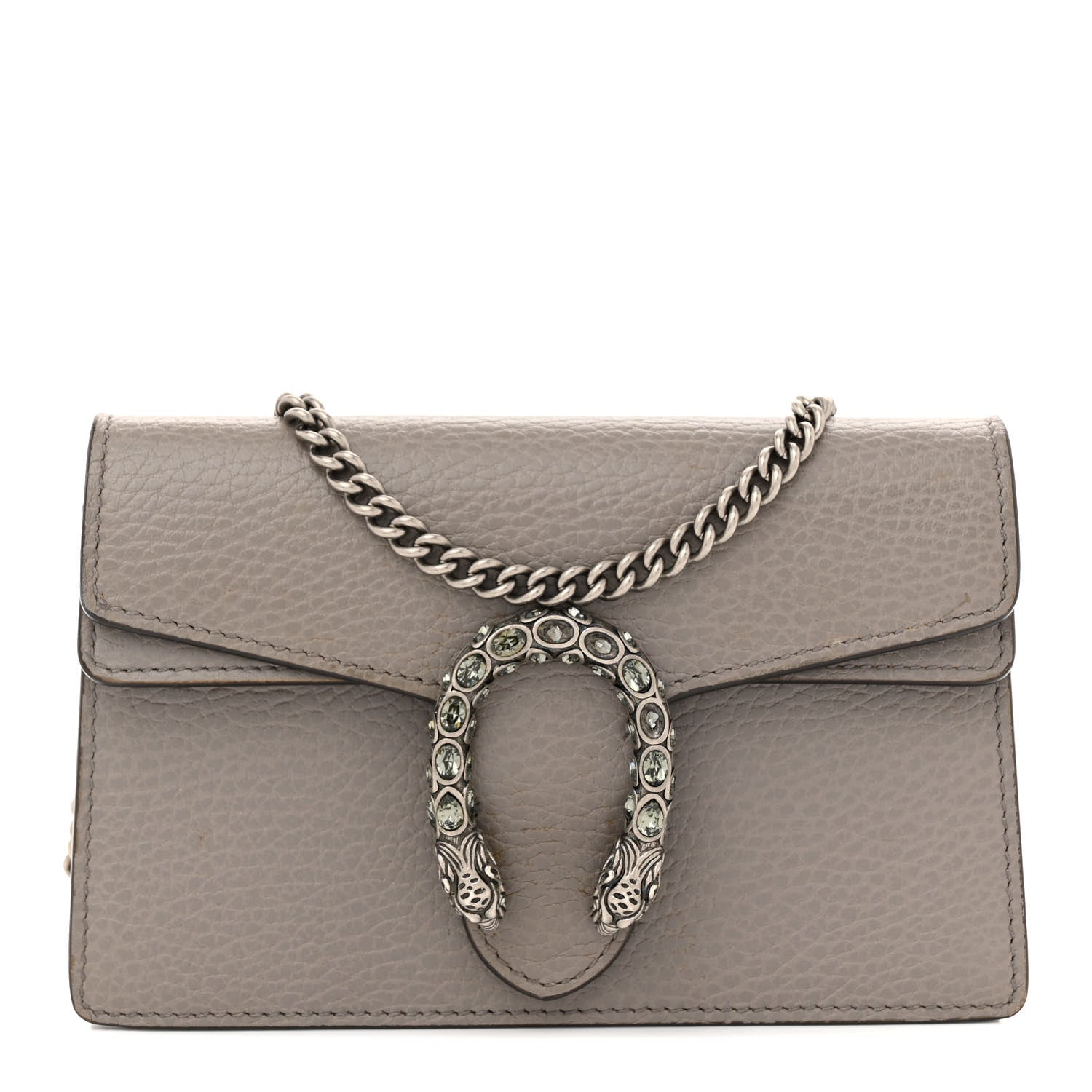 Gucci Dollar Calfskin Crystal Super Mini Dionysus Shoulder Bag Dusty Grey Black Diamond 1 of 16
