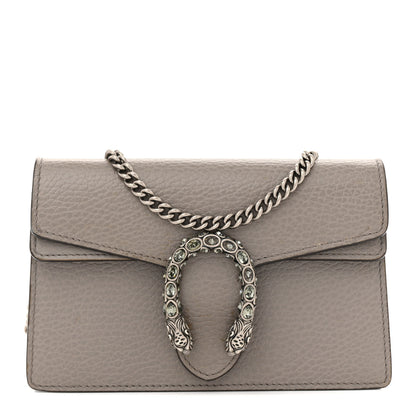 Gucci Dollar Calfskin Crystal Super Mini Dionysus Shoulder Bag Dusty Grey Black Diamond 1 of 16