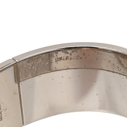 Hermes Enamel Printed Charniere Baobab Cat Wide Hinged Bracelet S Faux Gris 5 of 7